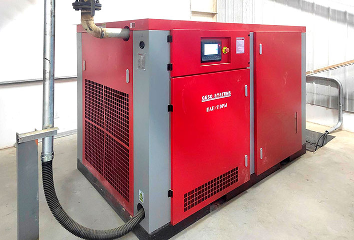 格素110kW变频螺杆空压机应用于有色金属行业